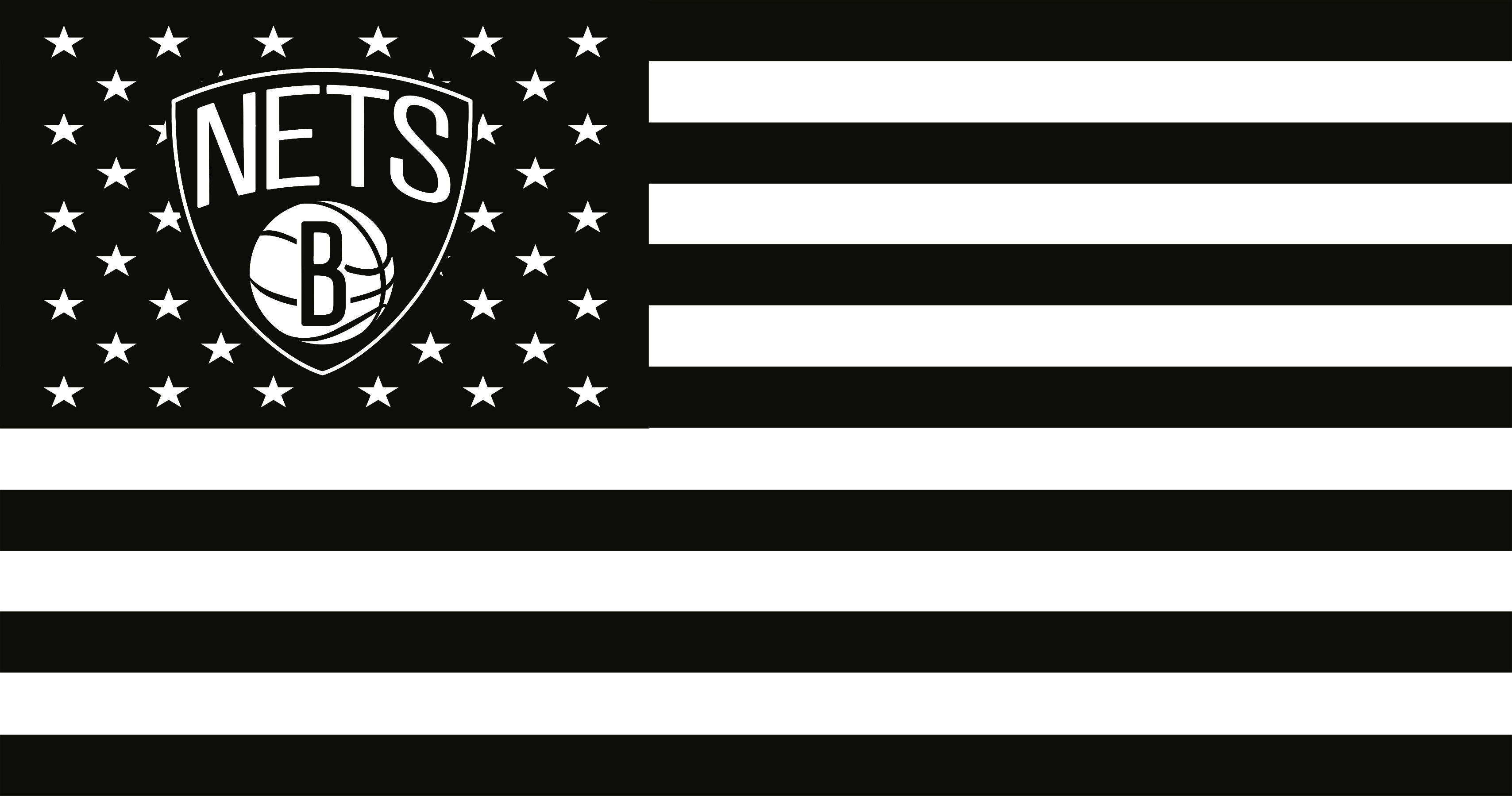 Brooklyn Nets Flag001 logo vinyl decal